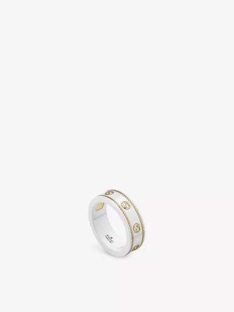 GUCCIIcon 18ct yellow-gold and zirconia ring