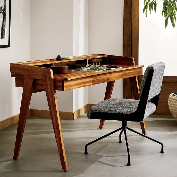 Drommen Modern 3- Drawer Wood Desk + Reviews | CB2