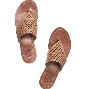 FLORAL PERFORATED FLAT THONG SANDAL @ Tory Burch