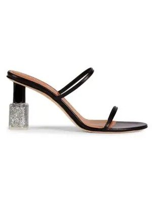 Nail Polish Leather Strappy Sandals
