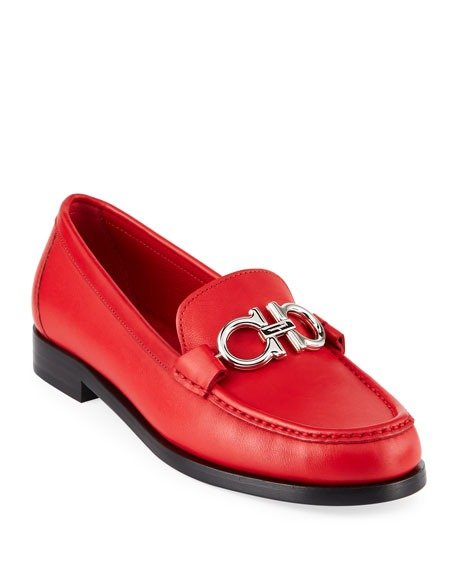 Rolo Calf Leather Loafers with Gancini Bit