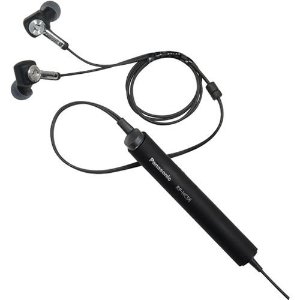 Panasonic Noise-Canceling Earbud-Style Travel Earphones (Black and Silver)