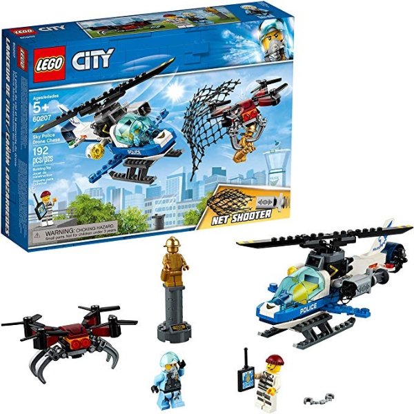 City Sky Police Drone Chase 60207 Building Kit, 2019 (192 Pieces)