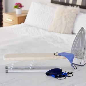Household Essentials Basic Sleeve Mini Ironing Board | Natural Cover and White Finish | 4.5" x 20" Ironing Surface