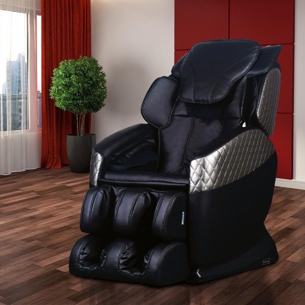 Galaxy Series Black Faux Leather Reclining Massage Chair with 6-Programmable Options and Built-in Foot Massager-GAEC555BL - The Home Depot
