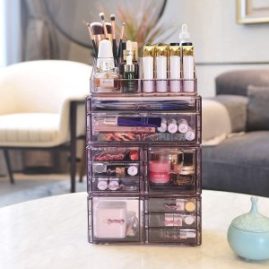 InnSweet 10抽屉化妝品收納盒，冰梅紫