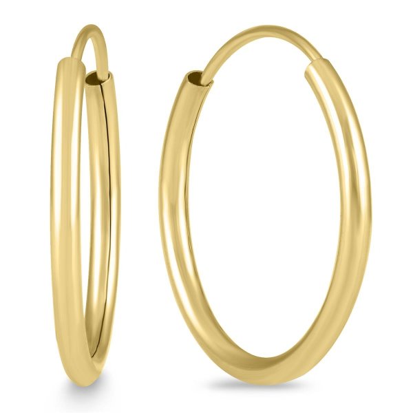 17mm Endless 14K Yellow Gold Filled Small Hoop Earrings