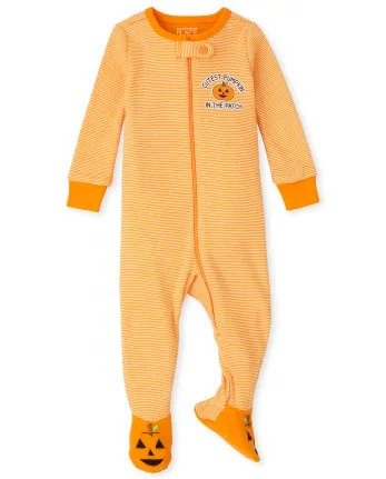 Unisex Baby And Toddler Halloween Long Sleeve Pumpkin Striped Snug Fit Cotton One Piece Pajamas | The Children's Place