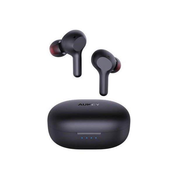 True Wireless Earbuds Hi-Fi Stereo Bluetooth 5.0 Headphones 25-Hour Playtime IPX5 Waterproof Earphones with USB-C Quick Charging Case for iPhone and Android Black EP-T25
