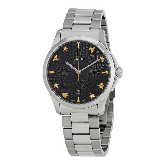 G Timeless Black Dial Watch YA1264029