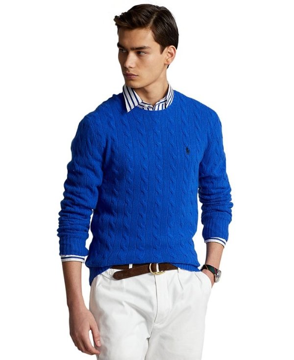 Men's Wool-Cashmere Cable-Knit Sweater