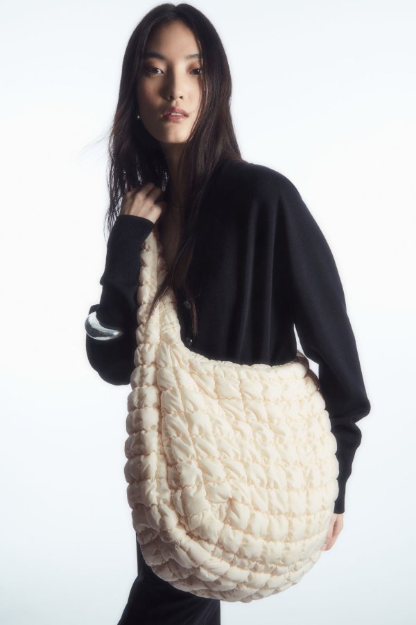 OVERSIZED QUILTED CROSSBODY BAG - Off-white - Bags - COS