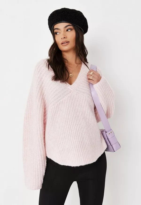 Missguided - Pink Boyfriend Maternity Sweater