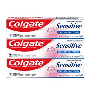 Colgate Sensitive Toothpaste, Complete Protection, Mint - 6 ounce (Pack of 3)