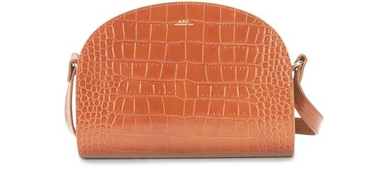 Demi-Lune crocodile effect leather bag