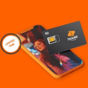 Boost Mobile 2GB高速流量+无限通话短信预付卡, 免开卡费