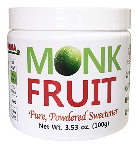 100% Monk Fruit Sweetener - Zero Calorie, Zero Carb, Paleo Safe (25% Mogroside V, 100g, 2000 Servings)
