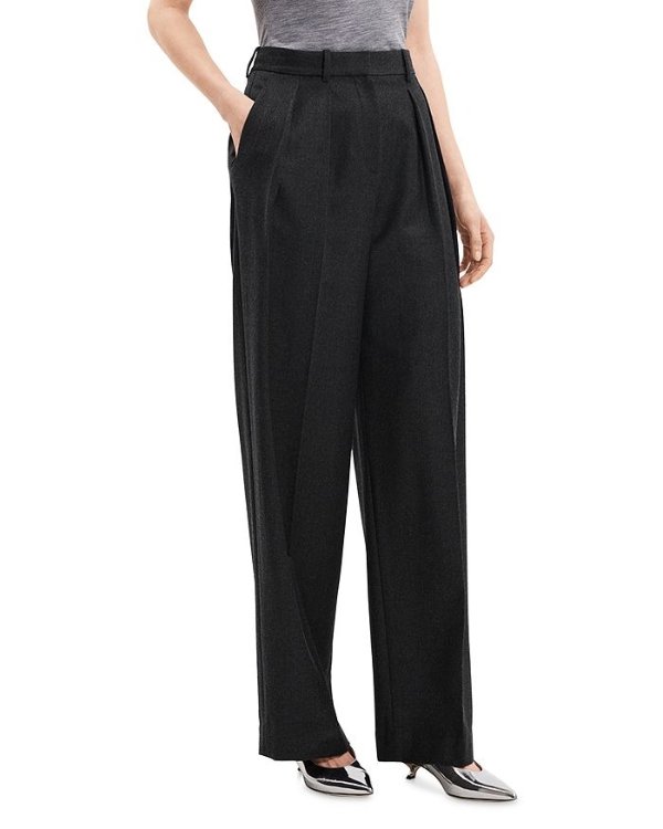 Double Pleated Wool Pants