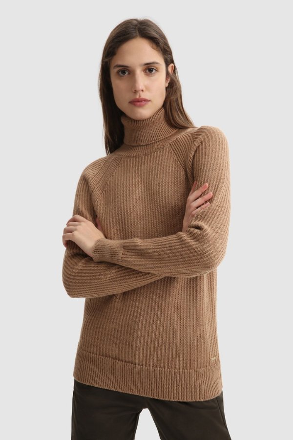 Ribbed Turtleneck Sweater in virgin merino wool Woodwork