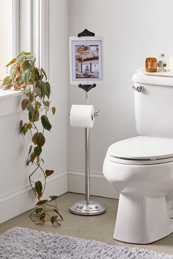 Toilet Paper Holder Tablet Stand