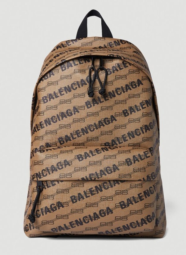 BB Monogram Signature Medium Backpack in Brown