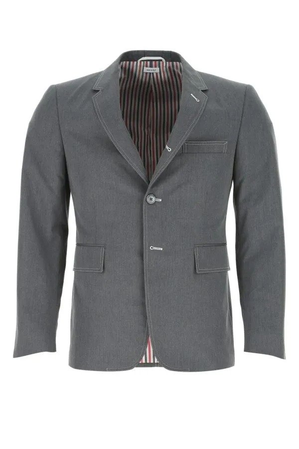 Dark grey polyester blend blazer