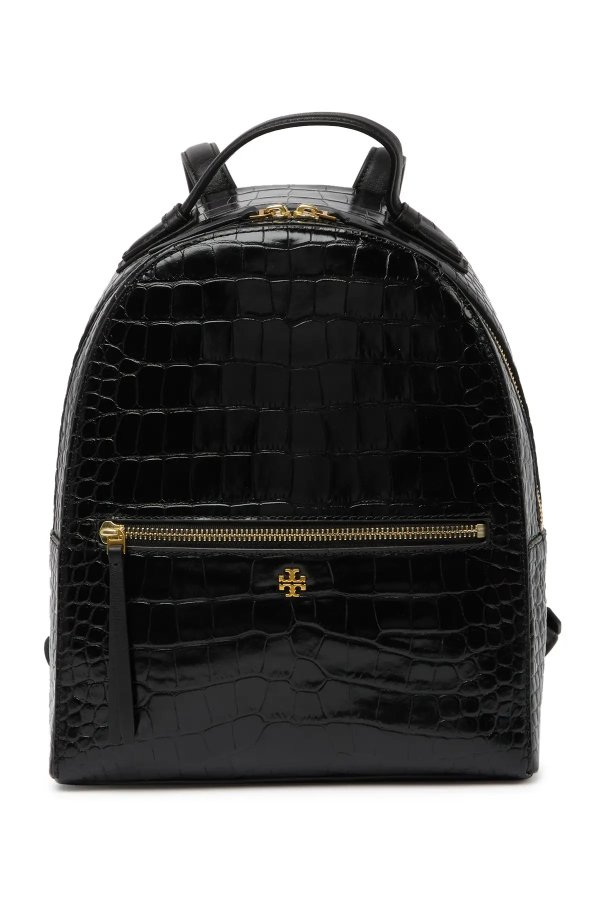 Croc-Embossed Mini Leather Backpack