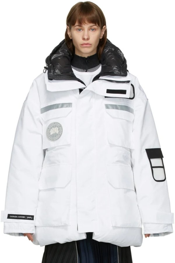 White Canada Goose Edition Down Resolute Parka