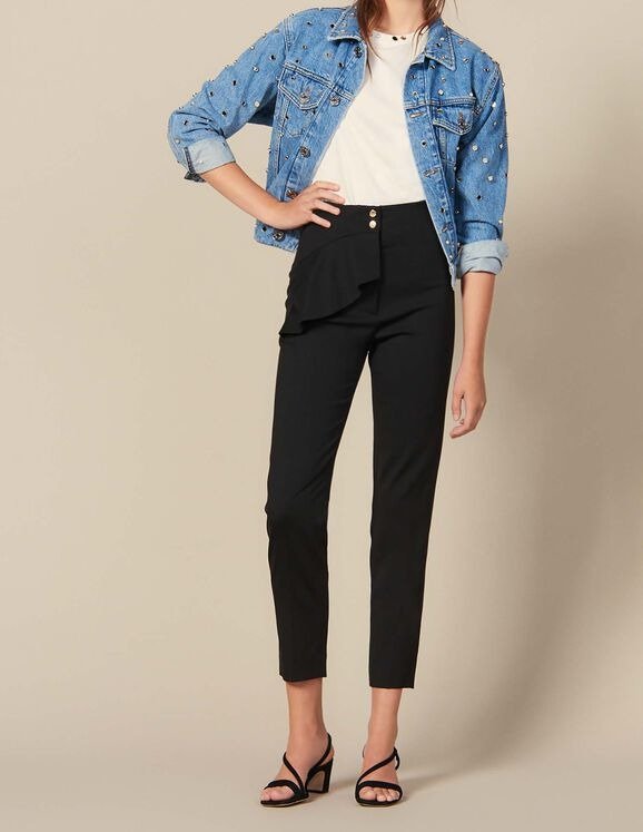 Tapered trousers with peplum