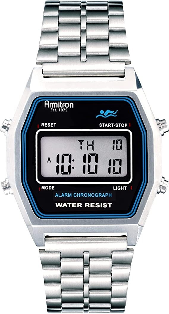 Sport Retro Digital Chronograph Bracelet Watch, 40/8474