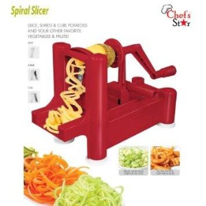 Chef's Star Spiralizer Omni-Blade Spiral Vegetable Slicer , Peeler & Shredder