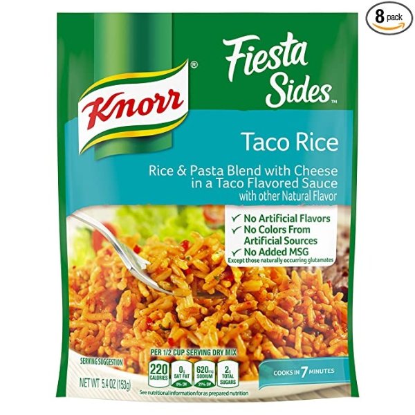 Fiesta Sides For an Easy Meal with Authentic Taco Flavor Taco Rice No Artificial Flavors 5.4 oz, Pack of 8