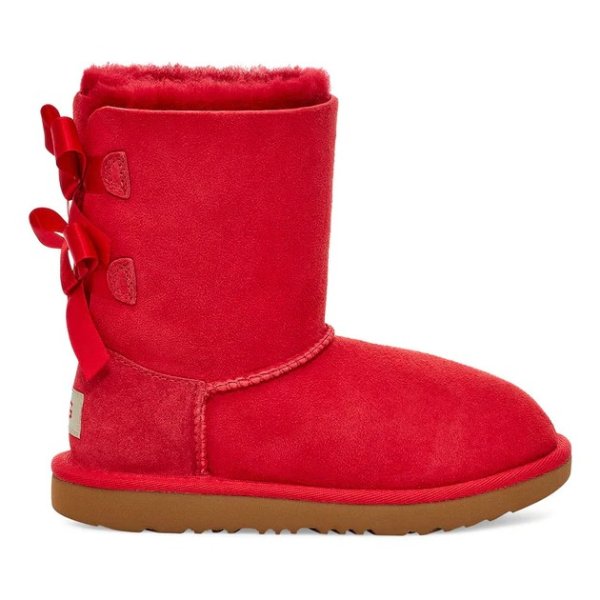 红色蝴蝶结雪地靴