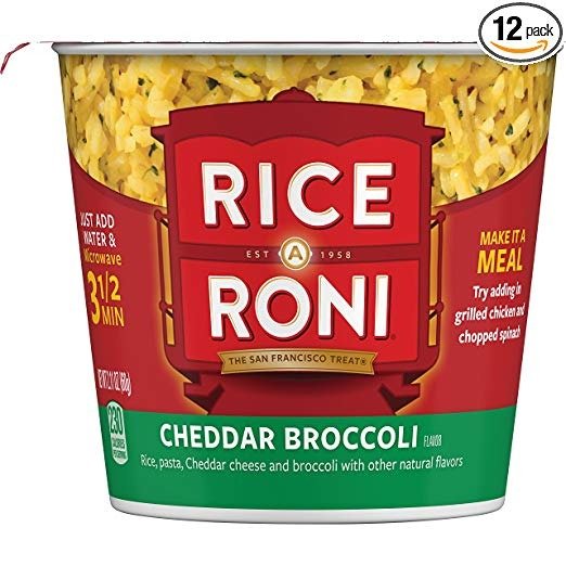 Rice a Roni Cups, Cheddar Broccoli, Individual Cup 2.11 Ounce (Pack of 12 )