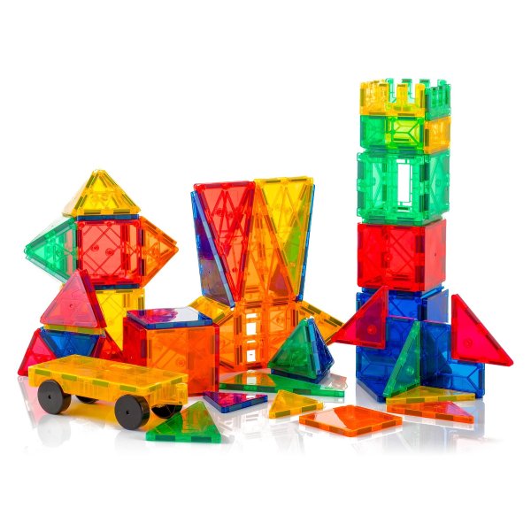 Tytan Magnetic Learning Tiles 80 Piece Building Set Focused on STEM Education w/ Included Car & Carrying Bag