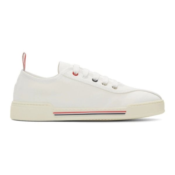 - White Tricolor Cupsole Sneakers