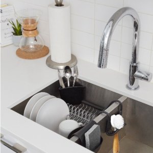 Umbra 4 Piece Kitchen Accessories Set with Dish Rack, Paper Towel Holder