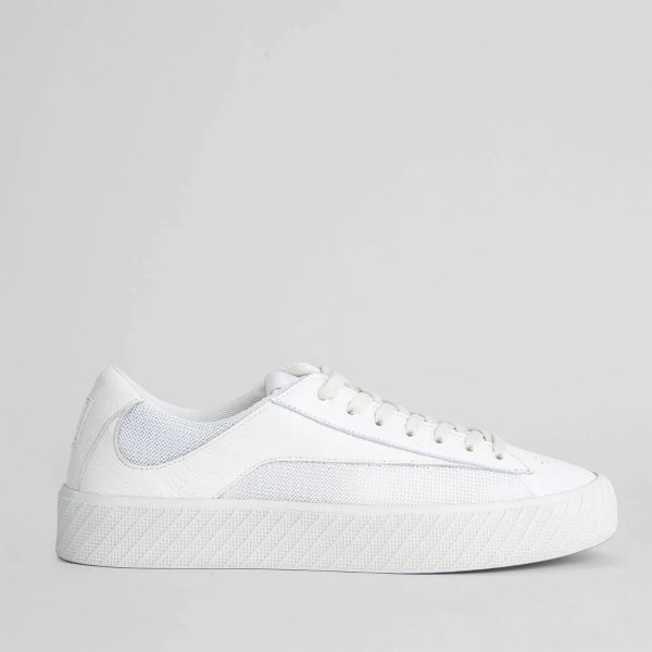 Women's Rodina Canvas/Leather Vulcanised Trainers - White