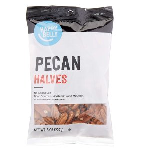 Happy Belly Pecan Halves, No Added Salt, 8 ounce