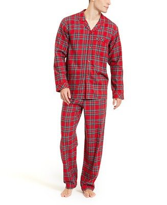 Matching Men's Brinkley Plaid Flannel Pajama Set, Created For Macy's
