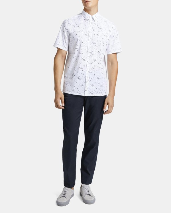 Irving Short-Sleeve Shirt in Printed Cotton