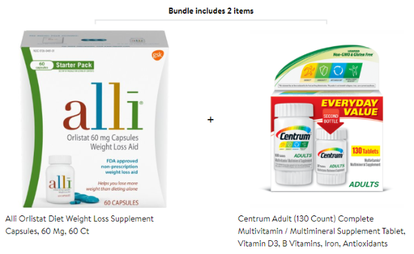 Centrum & Alli Weightloss and Multivitamin Tablets Bundle