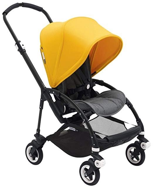 Bee5 Complete Stroller, Black/Sunrise Yellow - Compact, Foldable Stroller for Travel and Urban Life. Easy to Steer on City Streets & Tight Turns! The Most Popular Lightweight Stroller!