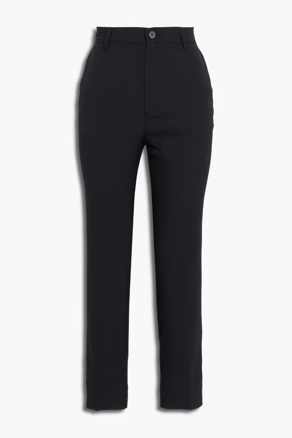 Cropped crepe tapered pants