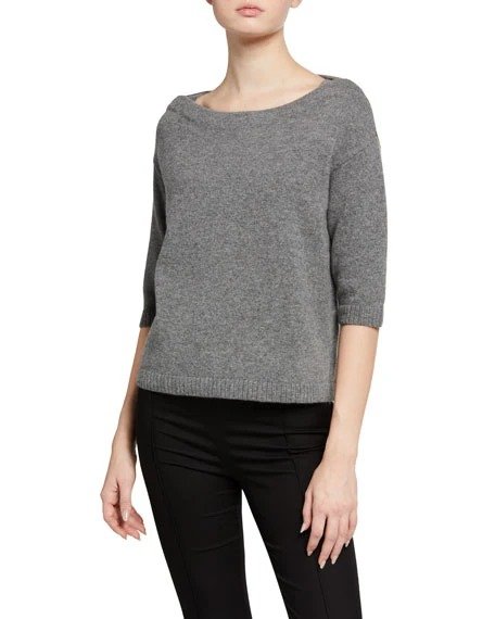 3/4 Sleeve Cashmere Sweater