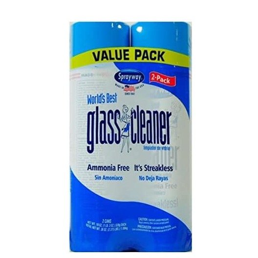 Sprayway Glass Cleaner Aerosol Spray, 19 Oz, Pack of 2