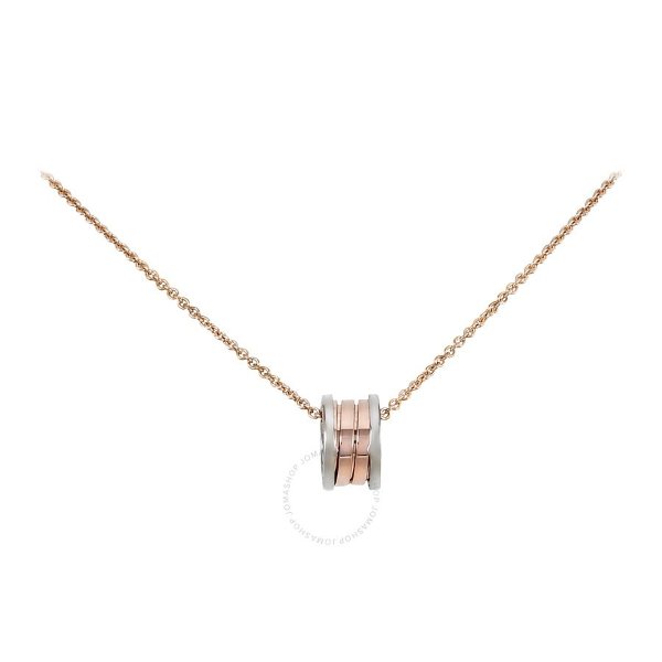 B.Zero1 18K White and Pink Gold Necklace