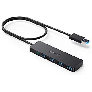 Anker 4-Port USB 3.0 Ultra-Slim Data Hub with 2 ft Extended Cable