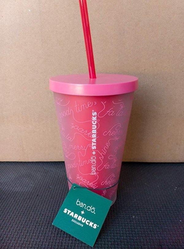 Starbucks 2018 Holiday Collection ban.do Season's Greetings Coffee Cold Cup Tumbler