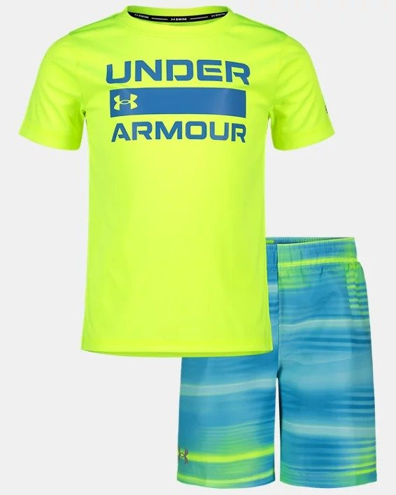 Boys' Toddler UA Beam Stripe Surf Shirt & Volley Shorts Set